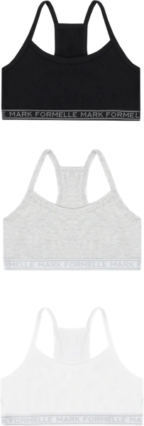 Изображение товара Комплект бюстье для девочек Mark Formelle 517707-3 (р.152-76, белый/серый меланж 4306-А/черный)