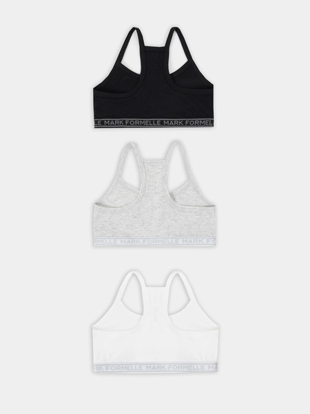 Изображение товара Комплект бюстье для девочек Mark Formelle 517707-3 (р.158-80, белый/серый меланж 4306-А/черный)