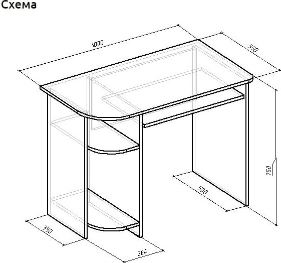 Изображение товара Компьютерный стол Мебель-Класс Компакт МК-8 (дуб монте-карло)