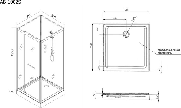 Изображение товара Душевая кабина Aquabath AB-1002S