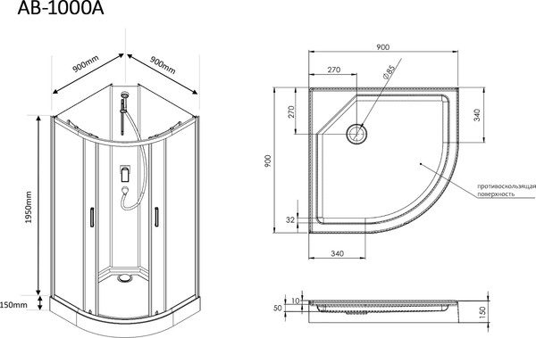 Изображение товара Душевая кабина Aquabath AB-1000A