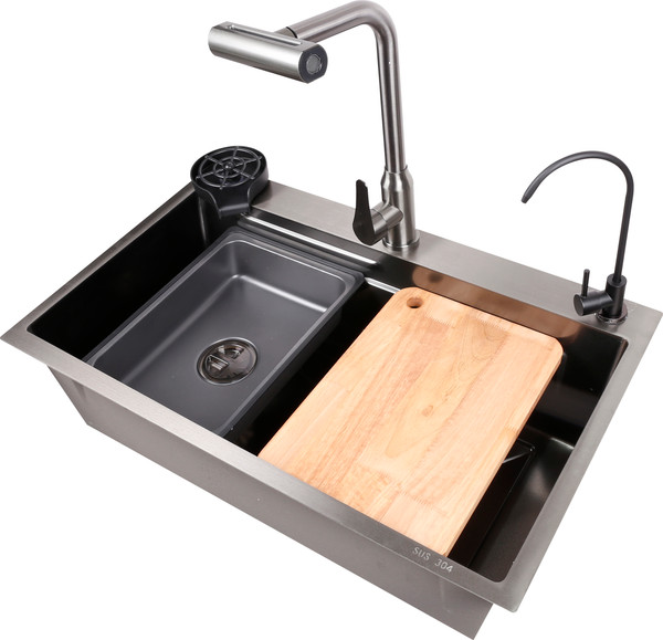 Изображение товара Мойка кухонная со смесителем Saniteco LD0198 (75х45)