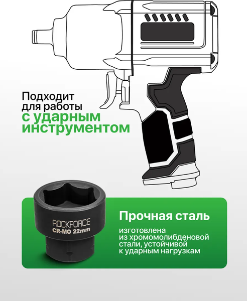 Изображение товара Головка слесарная RockForce RF-44522BV30 (62929)