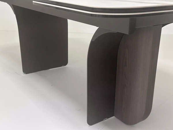 Изображение товара Обеденный стол M-City Ingerman 200 Karakata Brown / 626М05985 (темно-серый металл/шпон)