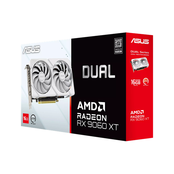 Изображение товара Видеокарта Asus Radeon RX 9060XT 16GB GDDR6 (DUAL-RX9060XT-16G-WHITE)