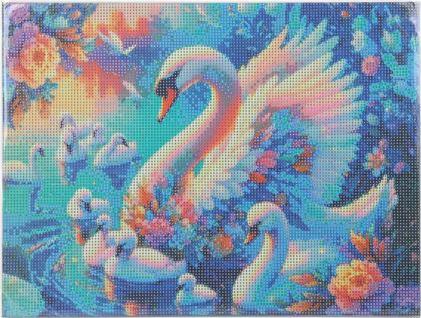 Изображение товара Набор алмазной вышивки MultiArt Лебединая семья / AM30X40-131154