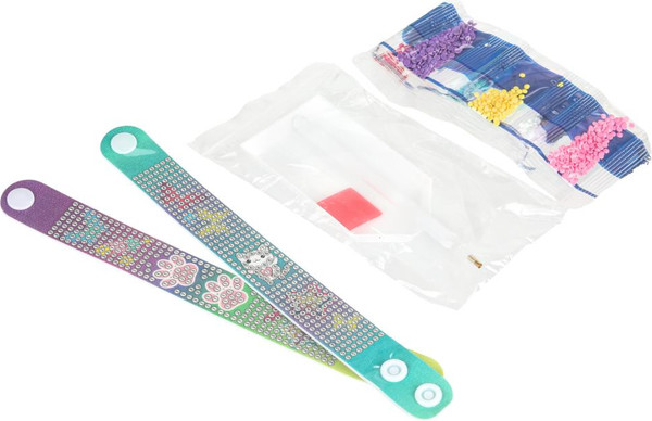 Изображение товара Набор алмазной вышивки MultiArt Браслеты Сердечки / AMBR-130435