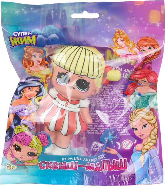 Изображение товара Игрушка антистресс СуперЖим Девочка в красно-белом платье JN-SFP01-LRU