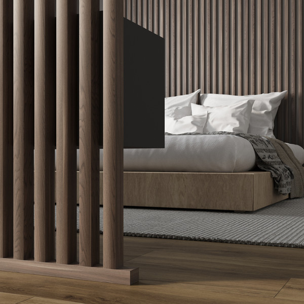 Изображение товара Рейка интерьерная STELLA МДФ Милана Light Орех Бразильский (2700x30x20)