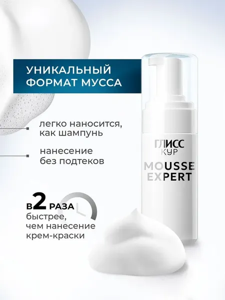 Изображение товара Краска-мусс для волос Глисс Кур Mousse Expert тон 3.65 темный шоколад