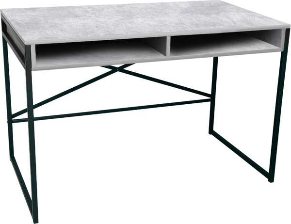 Изображение товара Письменный стол Древпром Домашний офис ДП1-03-11 114x60 М108 (бетон метрополитан/черный матовый)