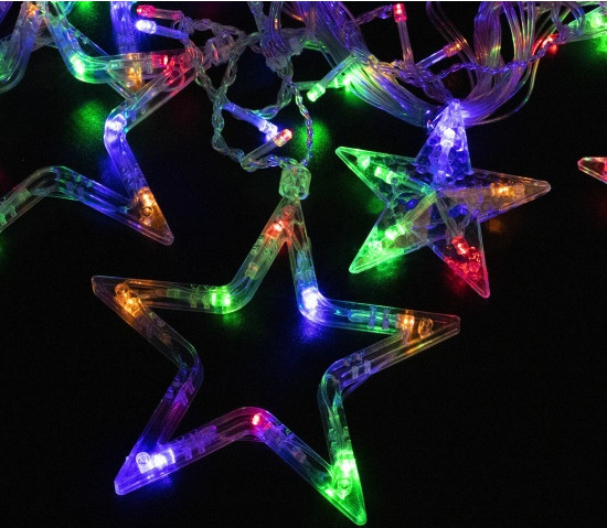 Изображение товара Светодиодная бахрома Золотая сказка Звезды / 56802 (5м, многоцветная)