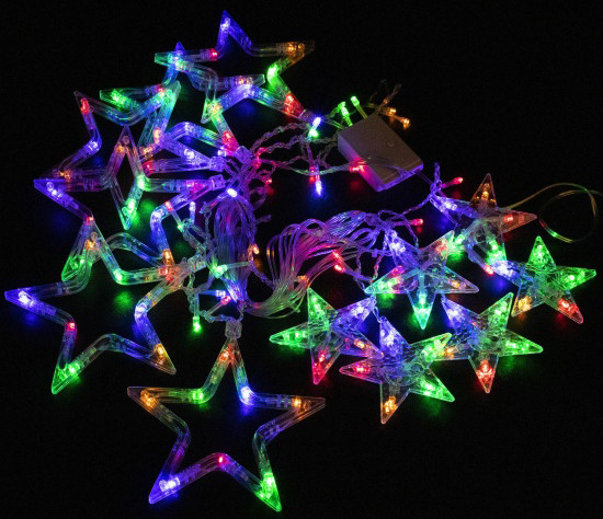 Изображение товара Светодиодная бахрома Золотая сказка Звезды / 56802 (5м, многоцветная)