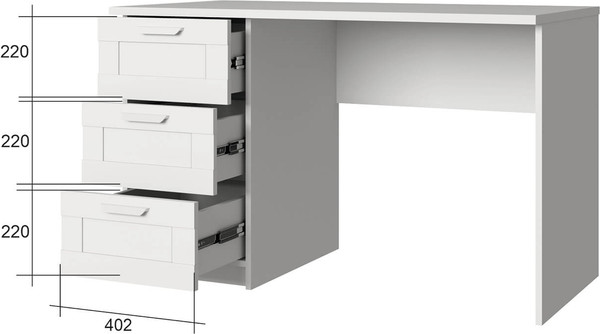 Изображение товара Письменный стол Anrex Скаген 3S-1 (белый)