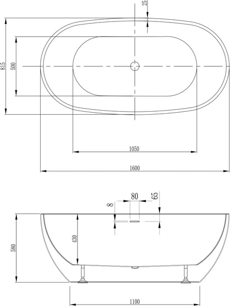 Изображение товара Ванна акриловая Abber AB9263-1.6 (белый)