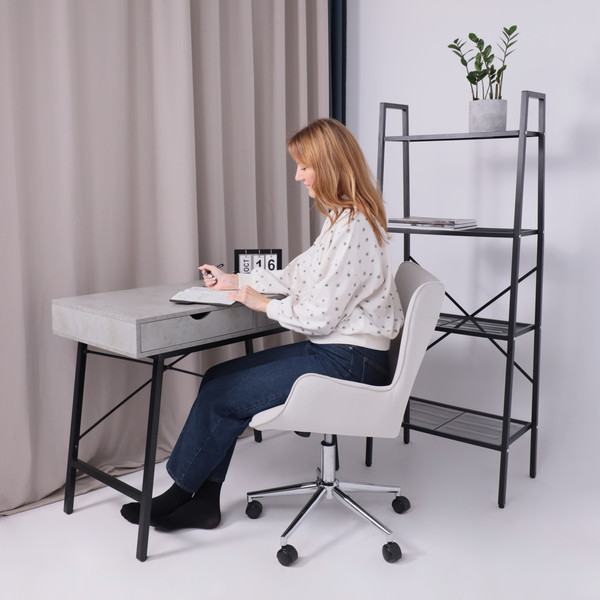 Изображение товара Кресло офисное AksHome Bella Chrome (Kiton 701 Antarctica/велюр/белый антарктида)