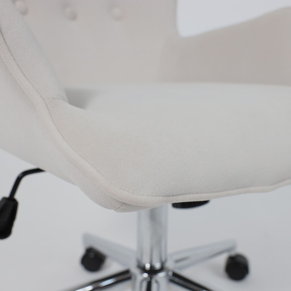 Изображение товара Кресло офисное AksHome Bella Chrome (Kiton 701 Antarctica/велюр/белый антарктида)