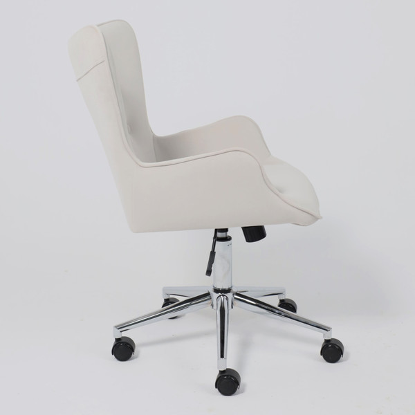 Изображение товара Кресло офисное AksHome Bella Chrome (Kiton 701 Antarctica/велюр/белый антарктида)