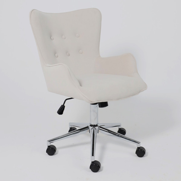 Изображение товара Кресло офисное AksHome Bella Chrome (Kiton 701 Antarctica/велюр/белый антарктида)