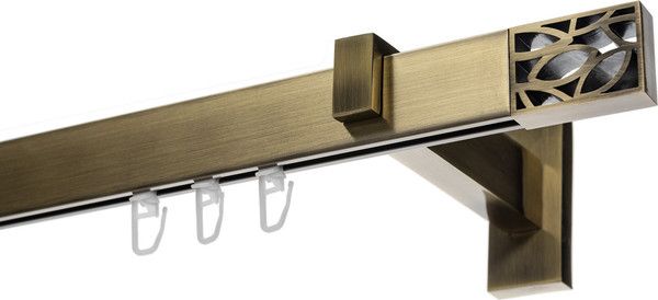 Изображение товара Карниз для штор Sundays Home Флэт Лайн Грид одинарный (1.6м, антик)