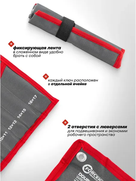 Изображение товара Набор ключей ForceKraft FK-5062P (63210)