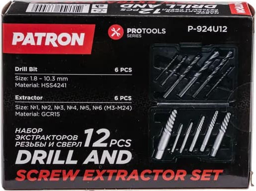 Изображение товара Набор экстракторов Patron Резьбы и сверл P-924U12 (63452)