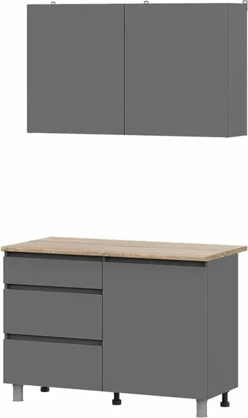 Изображение товара Кухонный гарнитур Mio Tesoro Денвер 1.2м Серия 2 (графит серый/дуб сонома)