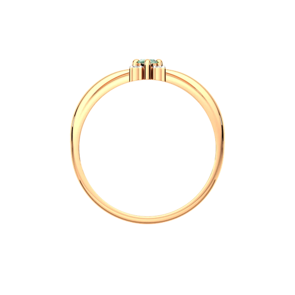 Изображение товара Кольцо из розового золота ZORKA 2D2087.14K.R (р.16.5, с бриллиантом и изумрудом)