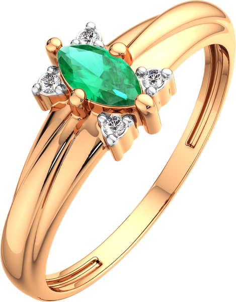 Изображение товара Кольцо из розового золота ZORKA 2D2087.14K.R (р.16.5, с бриллиантом и изумрудом)