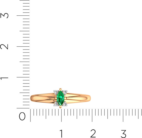 Изображение товара Кольцо из розового золота ZORKA 2D2087.14K.R (р.16.5, с бриллиантом и изумрудом)