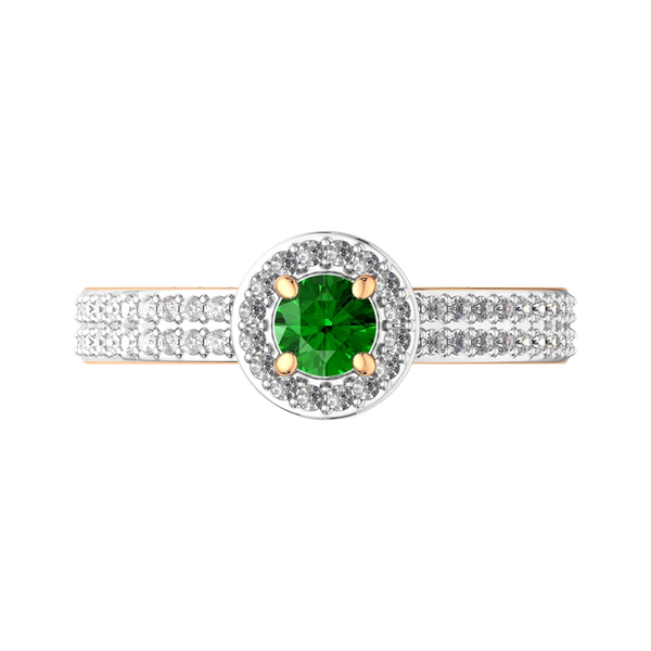 Изображение товара Кольцо из розового золота ZORKA 2D20155.14K.R (р.17.5, с бриллиантом и изумрудом)