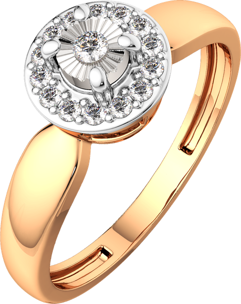 Изображение товара Кольцо помолвочное из комбинированного золота ZORKA 2D00467.14K.B.ZZ (р.17, с бриллиантом)