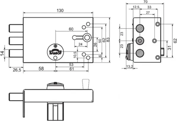 Изображение товара Замок накладной Эльбор Лазурит 1.02.61 МА