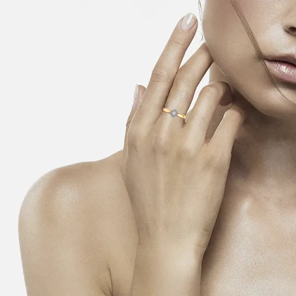 Изображение товара Кольцо помолвочное из комбинированного золота ZORKA 2D00232.14K.B (р.17, с бриллиантом)