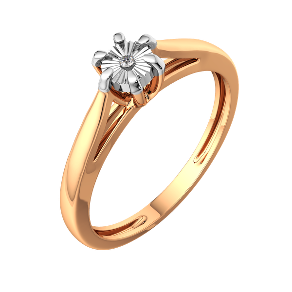 Изображение товара Кольцо помолвочное из комбинированного золота ZORKA 2D00212.14K.B.ZZ (р.16, с бриллиантом)