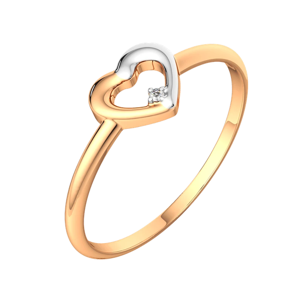 Изображение товара Кольцо из розового золота ZORKA 2D0071.14K.R (р.17, с бриллиантом)