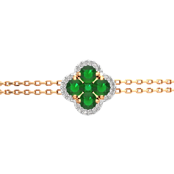 Изображение товара Браслет из розового золота ZORKA 6D2098.14K.R (18см, с бриллиантом и изумрудом)