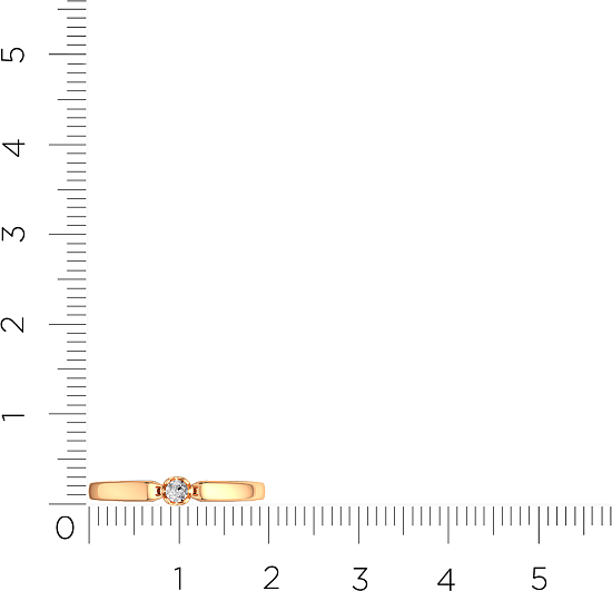 Изображение товара Кольцо из розового золота ZORKA 2Б0022 (р.16.5, с бриллиантом)