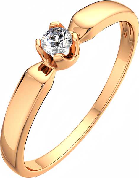 Изображение товара Кольцо из розового золота ZORKA 2Б0022 (р.16.5, с бриллиантом)