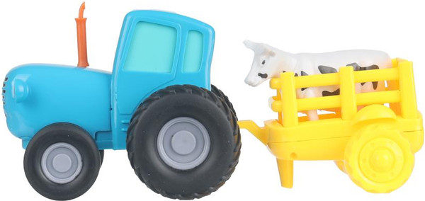 Изображение товара Автомобиль игрушечный Технопарк Синий трактор с телегой и коровой / BLUTRA-11-CARTCOW-BU