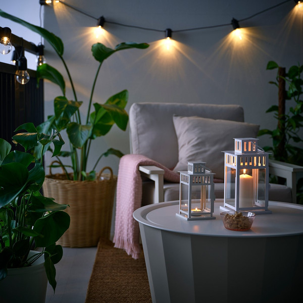 Изображение товара Подсвечник Ikea Фонарь для греющей свечи Беррби 106.088.56 (белый)