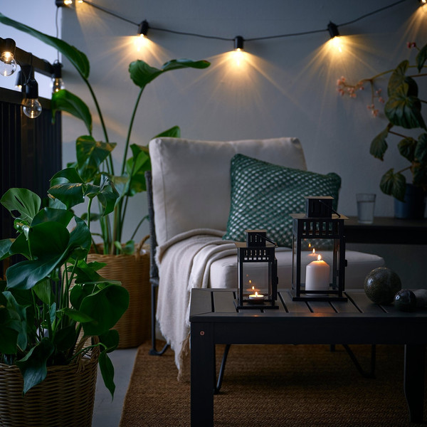 Изображение товара Подсвечник Ikea Фонарь для греющей свечи Беррби 606.088.54 (черный)