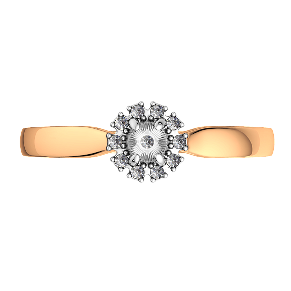 Изображение товара Кольцо помолвочное из комбинированного золота ZORKA 2D00210.14K.B.ZZ (р.16.5, с бриллиантом)