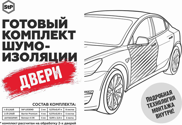 Изображение товара Шумоизоляция StP Эконом для дверей / 01190-02-00