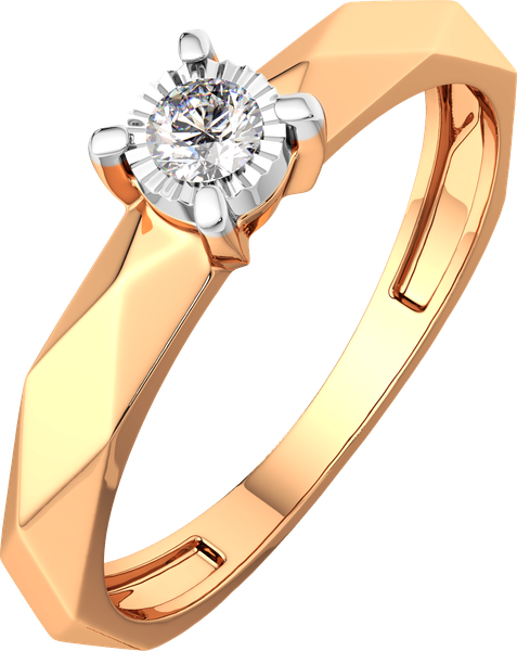 Изображение товара Кольцо помолвочное из комбинированного золота ZORKA 2D00172.14K.B (р.17, с бриллиантом)