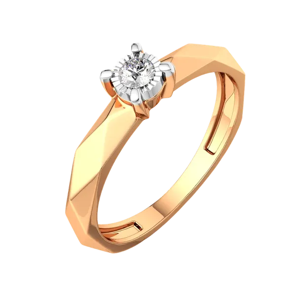 Изображение товара Кольцо помолвочное из комбинированного золота ZORKA 2D00172.14K.B (р.17, с бриллиантом)