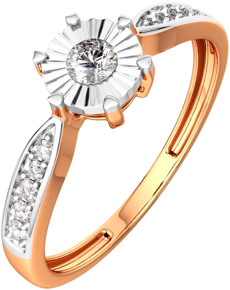 Изображение товара Кольцо помолвочное из комбинированного золота ZORKA 2D00130.14K.B (р.15.5, с бриллиантом)