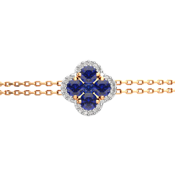 Изображение товара Браслет из розового золота ZORKA 6D1098.14K.R (18см, с бриллиантом и сапфиром)