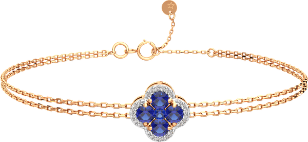 Изображение товара Браслет из розового золота ZORKA 6D1098.14K.R (18см, с бриллиантом и сапфиром)