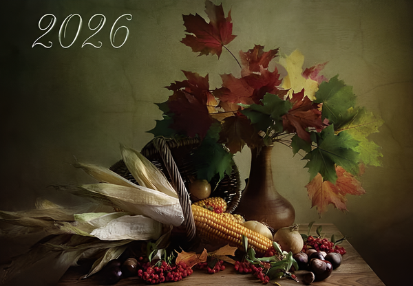 Изображение товара Календарь настенный Витебская областная типография Осенний натюрморт. 2026 год / 25с42